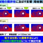 研究紹介：柴原研究室と大阪大学 宮坂史和 准教授とで共同開発している「粒子法とFEMを用いたFSW 解析」を紹介いたします。